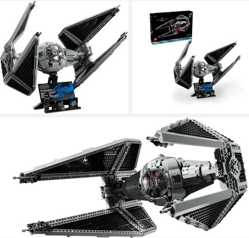 Image of LEGO Star Wars Ultimate Collector Series TIE Interceptor (75382), featuring a detailed model of the iconic starfighter. This image links to Amazon for more details and availability, highlighting one of the most popular LEGO sets of 2024.