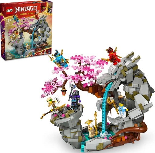 Image of LEGO NINJAGO Dragon Stone Shrine (71819) set featuring the shrine and included minifigures. This image links to Amazon for availability and more details